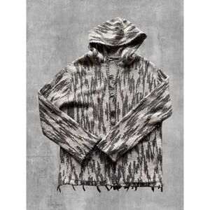 Saint Laurent Paris Ikat Baja Hooded Cardigan Sweater Large $1690 Italy
